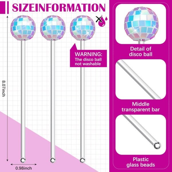 Disco Ball Cocktail Mixing Stick