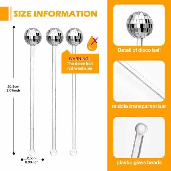 Disco Ball Cocktail Mixing Stick