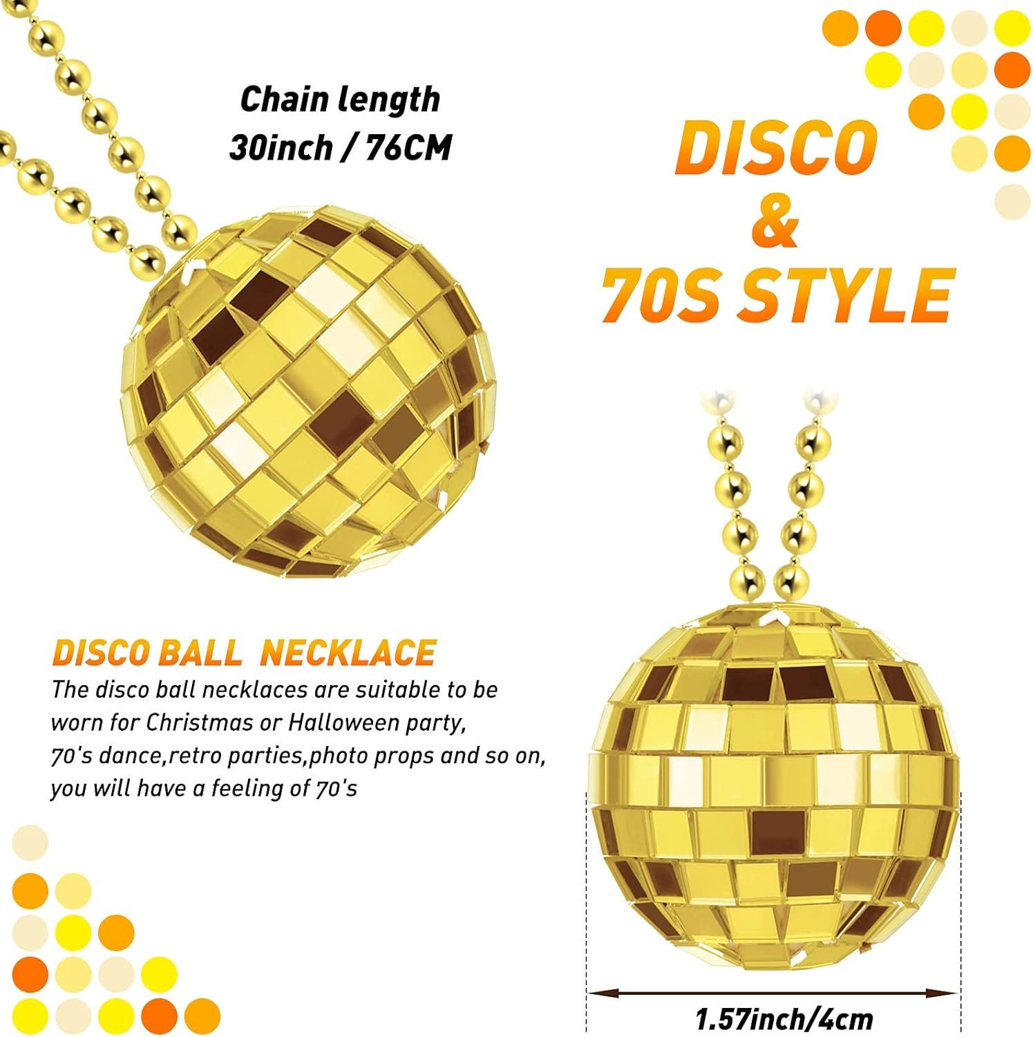 Collar de disfraz de bola de discoteca