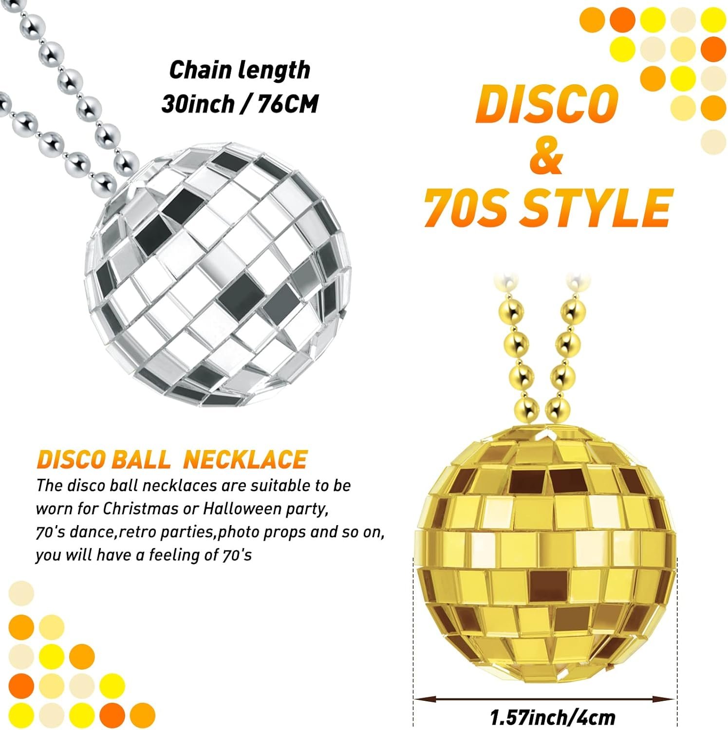 Collar de disfraz de bola de discoteca