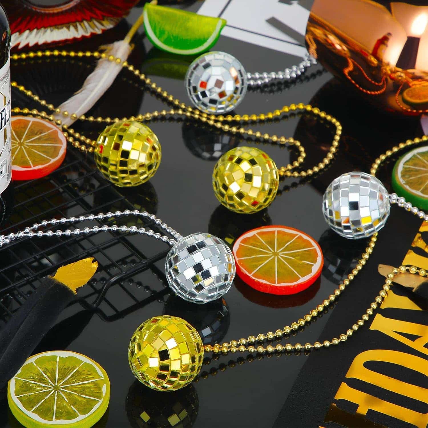 Collar de disfraz de bola de discoteca