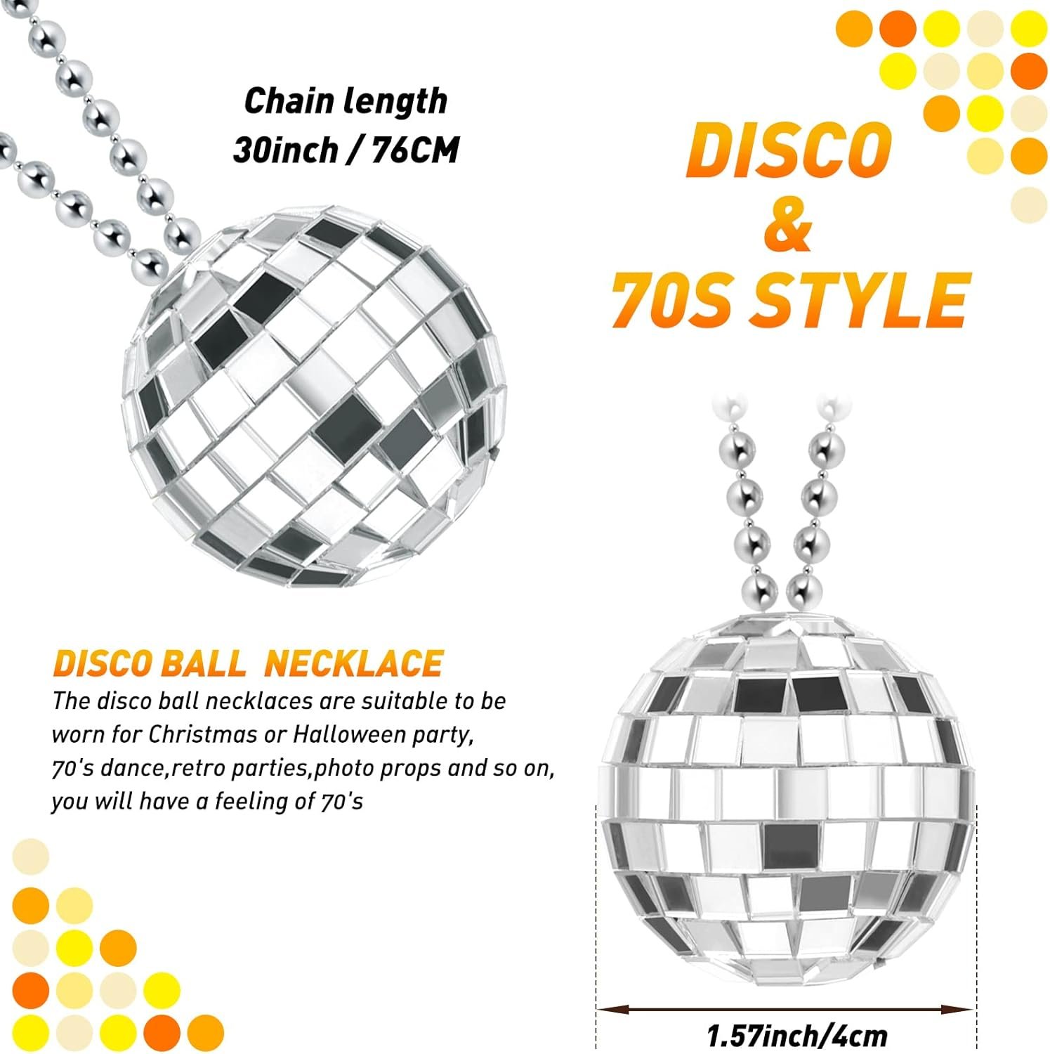 Collar de disfraz de bola de discoteca