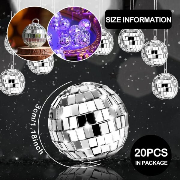 Bola de discoteca espelhada (tamanho pequeno) - 1,2, 20