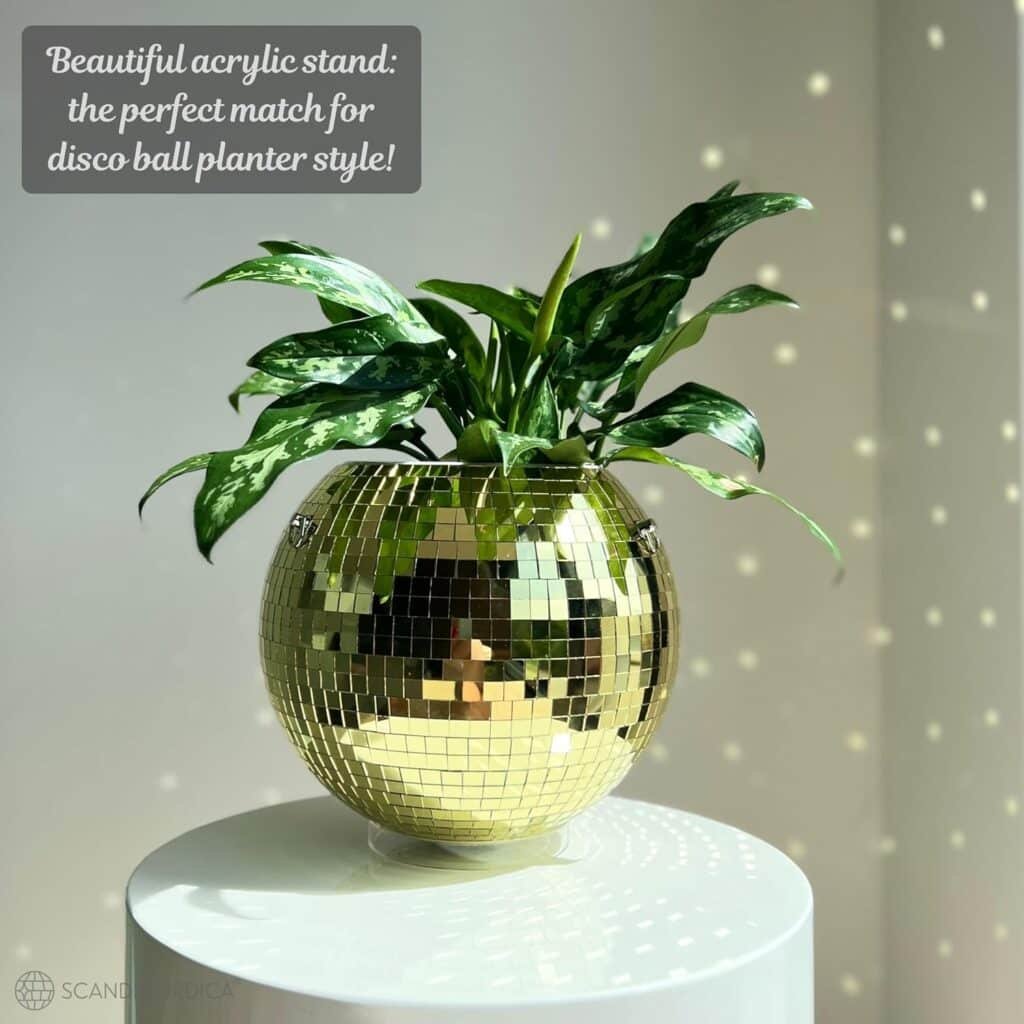 Maceta con bola de discoteca