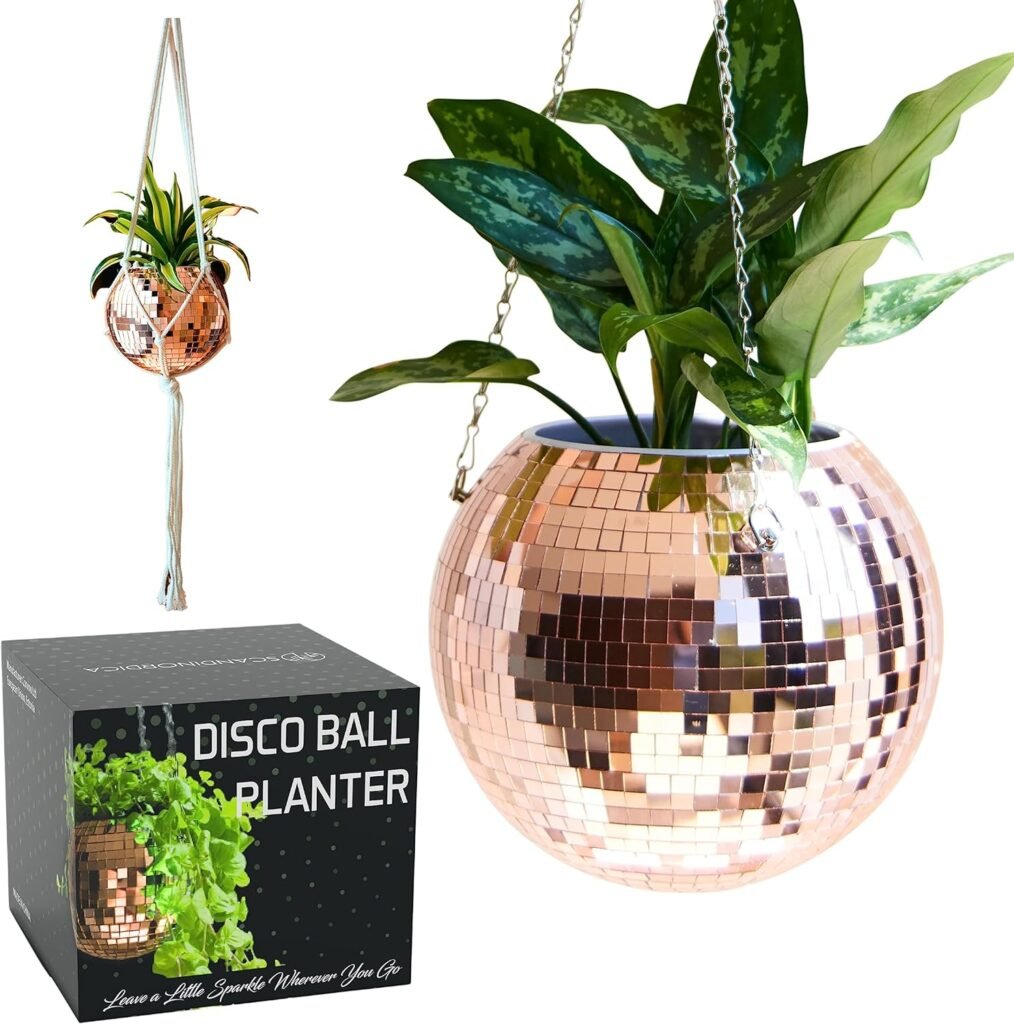 Maceta con bola de discoteca