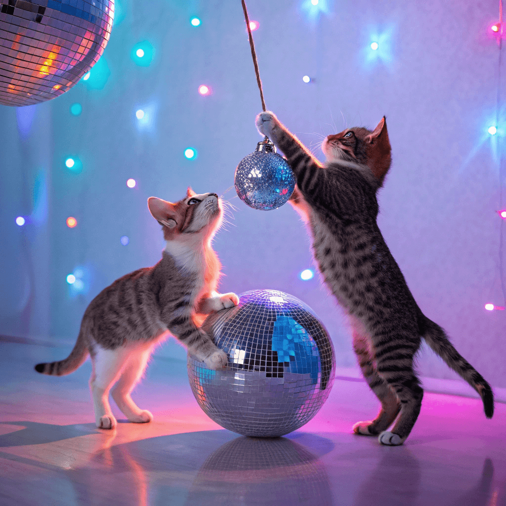 Cats and disco balls