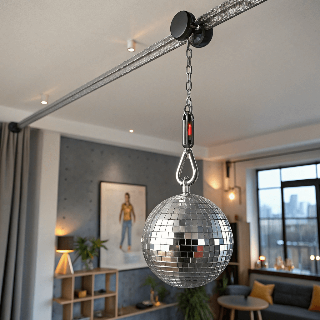 How to hang disco ball in apartment