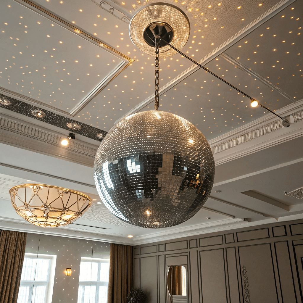 Hanging disco ball without drilling