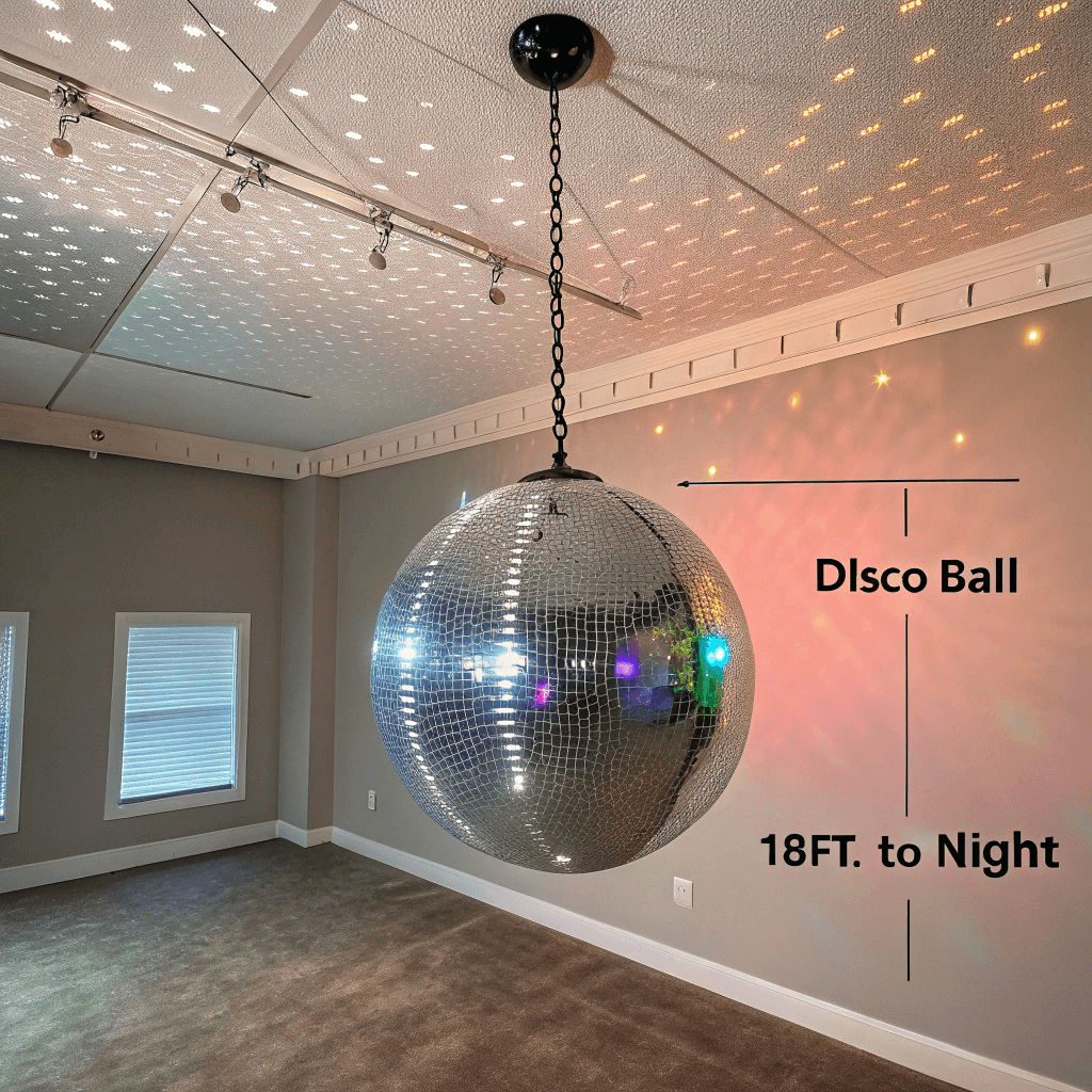 How high to hang a disco ball