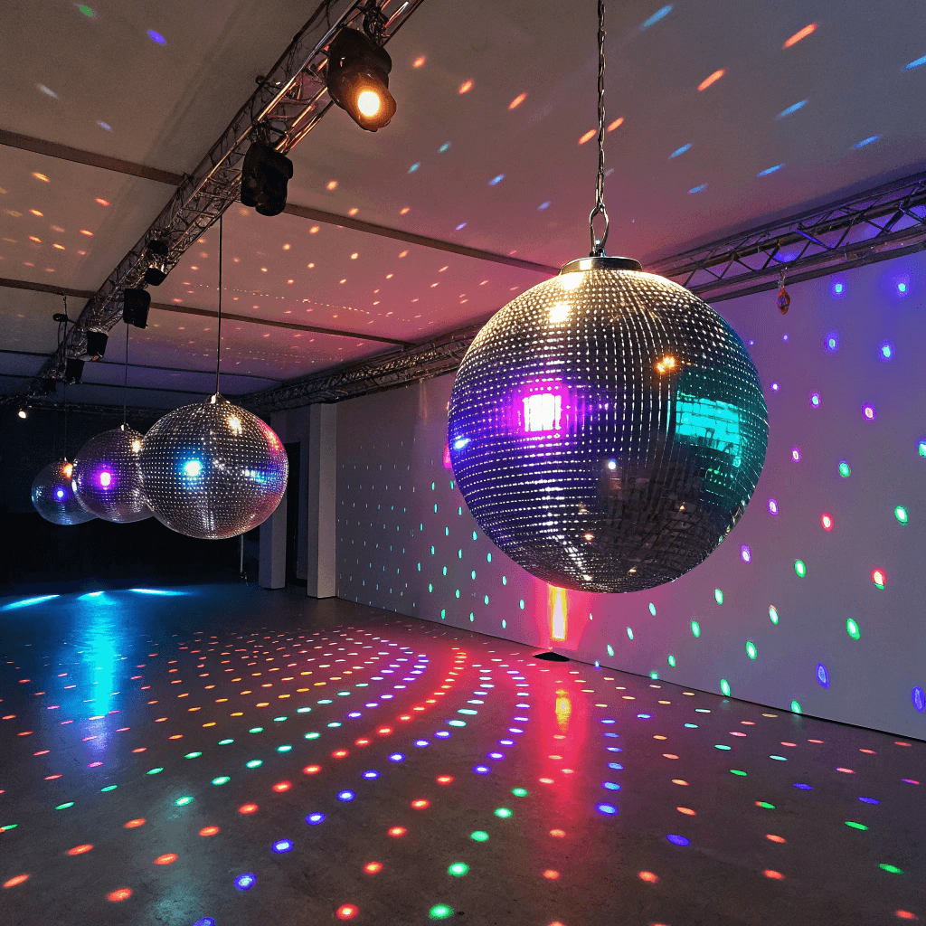 LED lights with disco balls