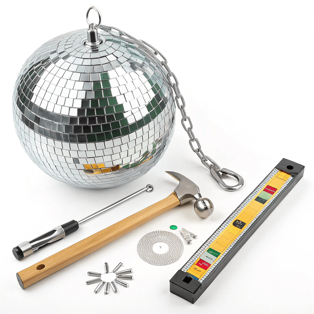 Materials for hanging a disco ball