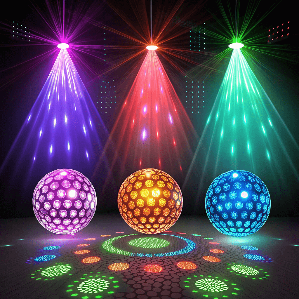Types of lights for disco balls