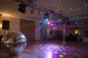 advanced disco ball lighting setup with multiple sources
