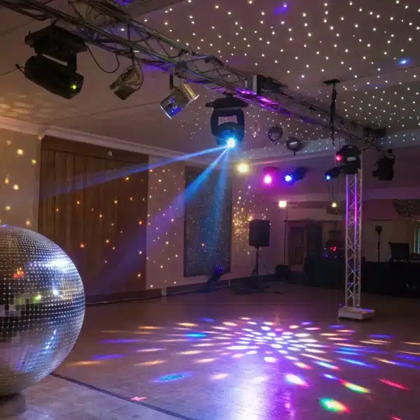 advanced disco ball lighting setup with multiple sources