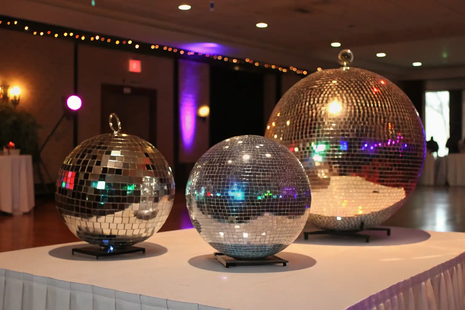 different types of disco balls and sizes