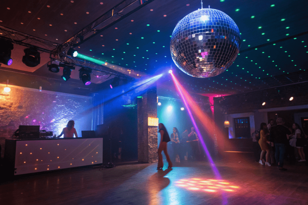 disco ball lighting setup