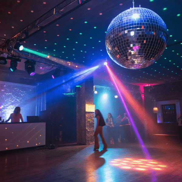 disco ball lighting setup