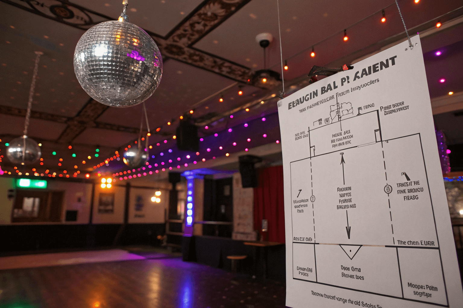 disco ball placement diagram